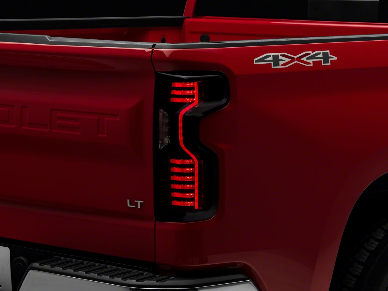 Silverado 1500 LED Tail Lights; Matte Black Housing; Smoked Lens (1923