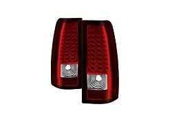LED Tail Lights; Chrome Housing; Red/Clear Lens (03-06 Silverado 1500 Fleetside)