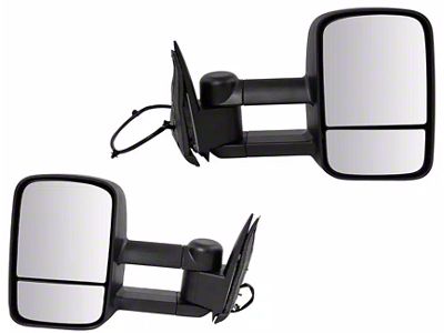 Manual Heated Towing Mirrors; Textured Black (03-06 Silverado 1500)