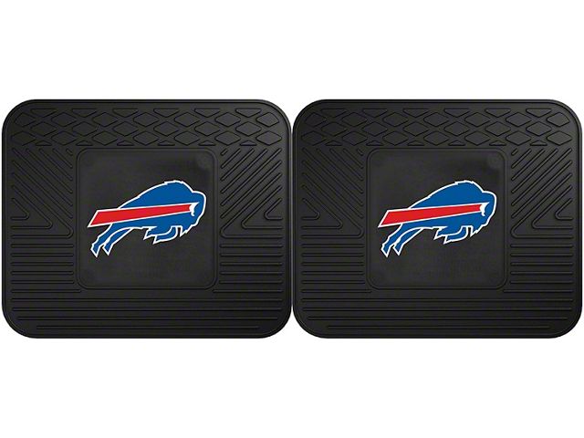 Molded Rear Floor Mats with Buffalo Bills Logo (Universal; Some Adaptation May Be Required)