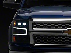 AlphaRex NOVA-Series LED Projector Headlights; Alpha Black Housing; Clear Lens (14-15 Silverado 1500)