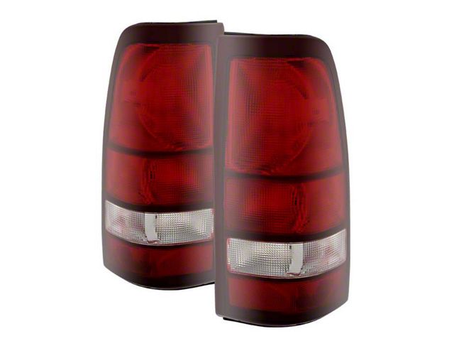 OE Style Tail Lights; Chrome Housing; Red Smoked Lens (99-02 Silverado 1500 Fleetside)