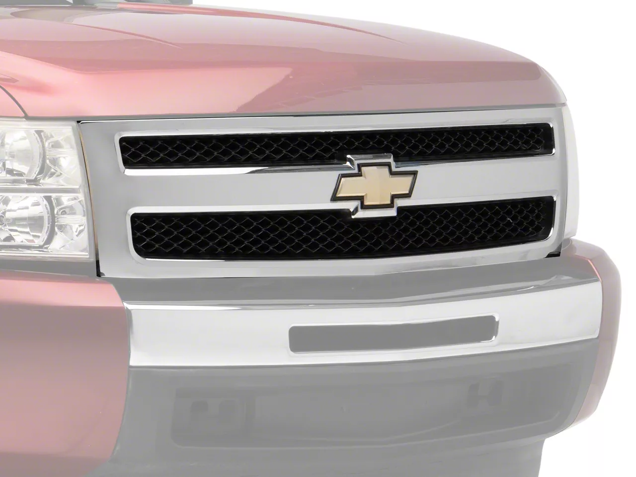 Silverado 1500 Oe Style Upper Replacement Grille; Chrome (07-11 