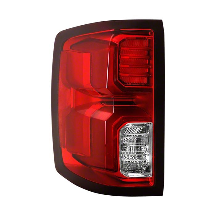 Silverado Oem Style Led Tail Light Chrome Housing Red Clear Lens