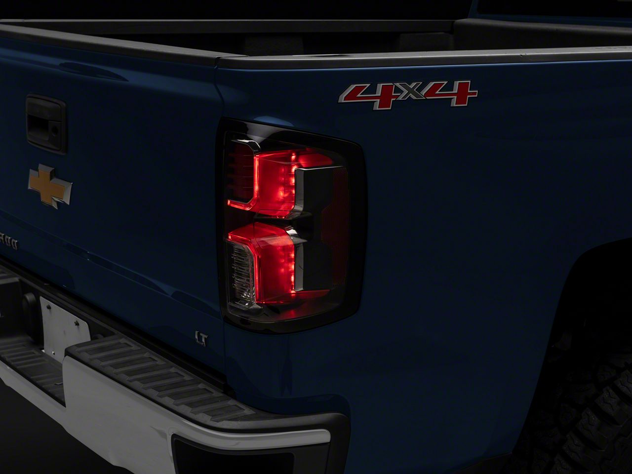 Silverado 1500 OEM Style LED Tail Lights; Black Housing; Red/Clear Lens