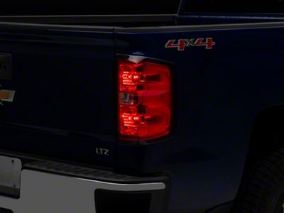 OEM Style Tail Light; Black Housing; Red/Clear Lens; Passenger Side (14-18 Silverado 1500 w/ Factory Halogen Tail Lights)