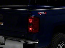 OEM Style Tail Lights; Black Housing; Red/Clear Lens (14-18 Silverado 1500 w/ Factory Halogen Tail Lights)