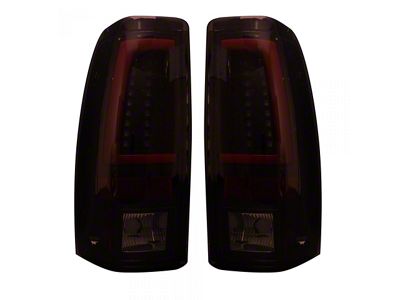 OLED Tail Lights; Chrome Housing; Dark Red Smoked Lens (99-06 Silverado 1500 Fleetside)