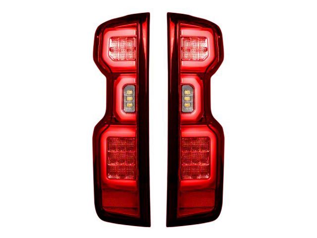 OLED Tail Lights; Chrome Housing; Red Lens (19-23 Silverado 1500 w/ Factory LED Tail Lights)