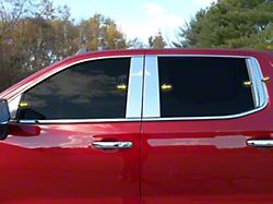 Pillar Post Trim; Stainless Steel (19-25 Silverado 1500 Crew Cab)