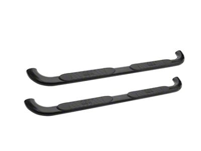 Platinum 4-Inch Oval Side Step Bars; Black (19-25 Silverado 1500 Double Cab)