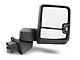 Powered Heated Manual Extendable Towing Mirrors with Clear LED Turn Signals; Black (19-24 Silverado 1500)