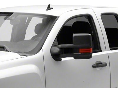 Powered Heated Towing Mirrors with Amber Turn Signals; Black (07-13 Silverado 1500)