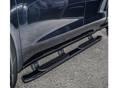 Westin Pro Traxx 5-Inch Oval Side Step Bars; Black (19-24 Silverado 1500 Double Cab)