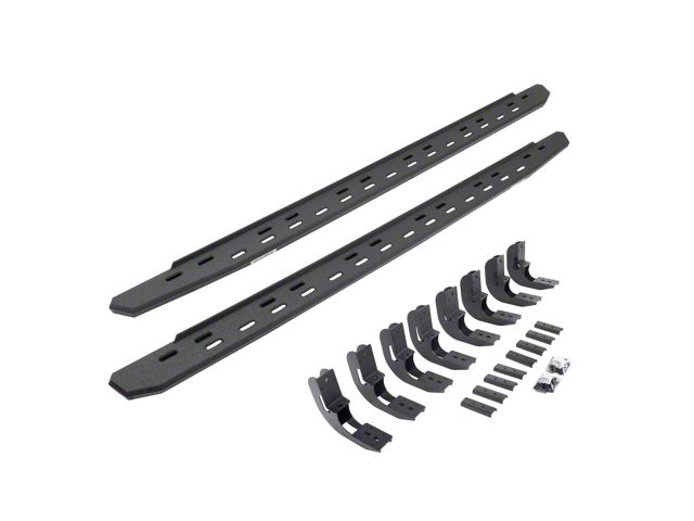 Go Rhino RB30 Slim Line Running Boards; Protective Bedliner Coating (19-24 Silverado 1500 Crew Cab)