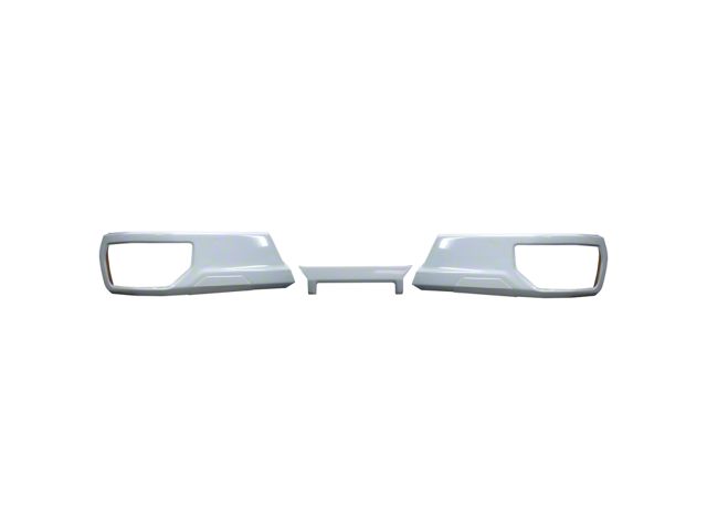 Rear Bumper Cover; Not Pre-Drilled for Backup Sensors; Olympic White (19-24 Silverado 1500 w/o Factory Dual Exhaust)
