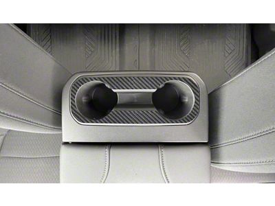 Rear Cup Holder Accent Trim; Raw Carbon Fiber (19-21 Silverado; 2022 Silverado 1500 LTD)