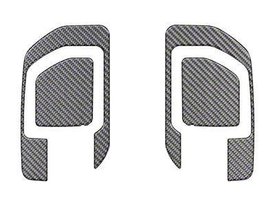 Rear Door Handle Surround Accent Trim; Domed Matte Carbon Fiber (19-25 Silverado 1500 Double Cab, Crew Cab)