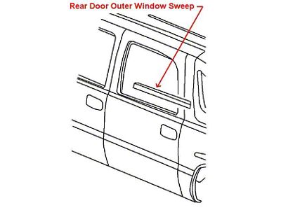 Rear Window Sweep; Outer Driver Side (04-06 Silverado 1500 Crew Cab)