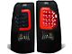 Red C-Bar LED Tail Lights; Black Housing; Smoked Lens (99-02 Silverado 1500 Fleetside)