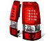 Red C-Bar LED Tail Lights; Chrome Housing; Red Lens (03-06 Silverado 1500 Fleetside)