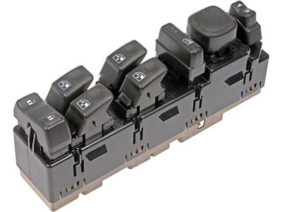 Remanufactured Power Window Switch; Front Driver Side; 8-Button (04-06 Silverado 1500 Crew Cab)