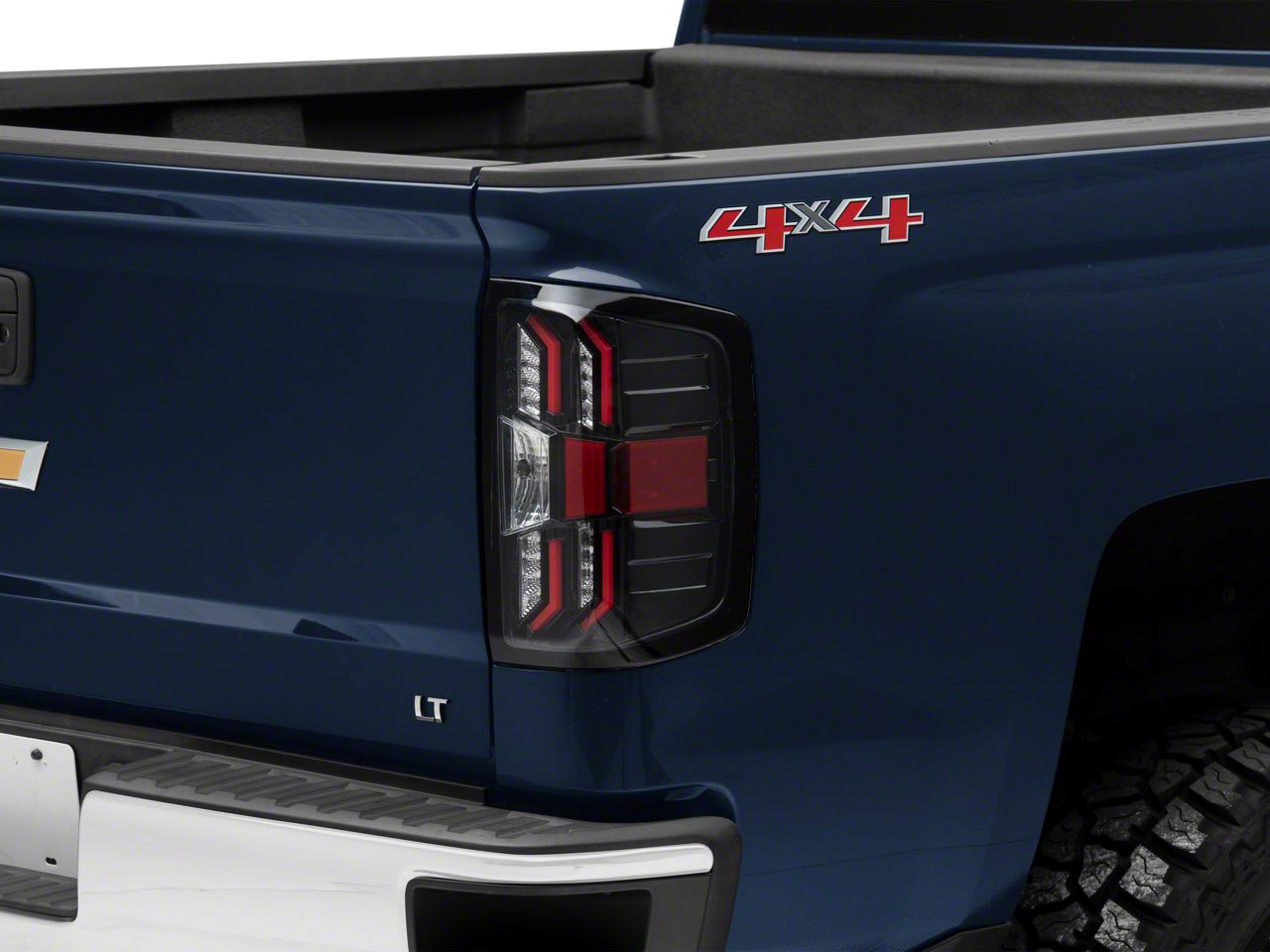 Silverado 1500 Renegade Series Led Tail Lights Gloss Black Housing Clear Lens 14 18 Silverado