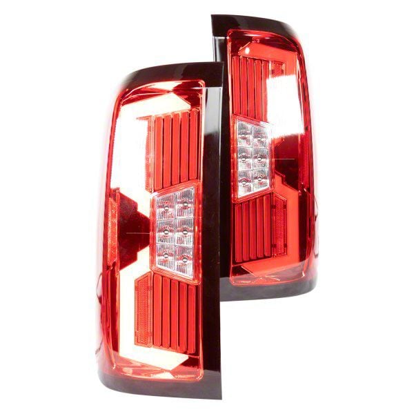 Silverado 1500 Renegade Series V2 Sequential Led Tail Lights Chrome Housing Red Lens 14 18