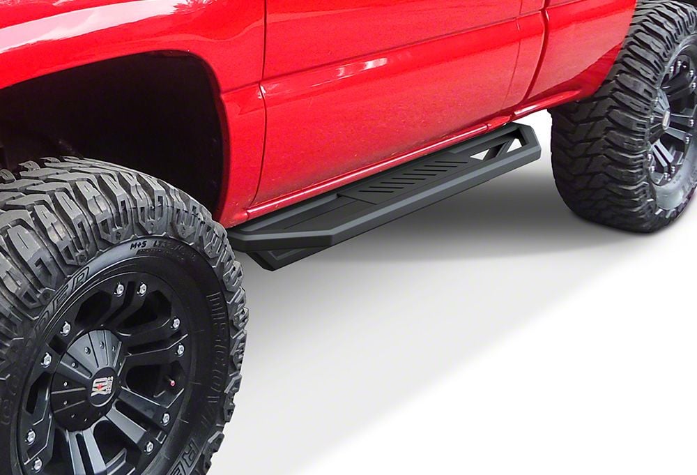 Silverado 1500 Rocker Armor Side Step Bars; Matte Black (99-06 ...