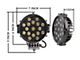 Rugged Heavy Duty Grille Guard with 7-Inch Black Round LED Lights; Black (14-18 Silverado 1500 w/o Active Grille Shutters)