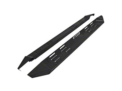 Rugged Running Boards; Satin Black (19-24 Silverado 1500 Crew Cab)