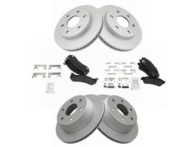 Semi-Metallic 6-Lug Brake Rotor and Pad Kit; Front and Rear (99-06 Silverado 1500)