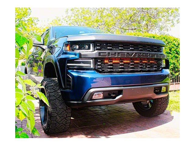 Single 40-Inch Amber LED Light Bar with Grille Mounting Brackets (19-21 Silverado 1500)