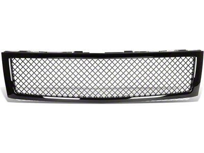 Squared Mesh Style Upper Replacement Grille; Black (07-13 Silverado 1500)