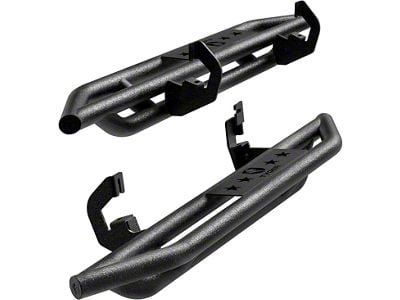 Star Armor Side Step Bars; Textured Black (07-18 Silverado 1500 Regular Cab)