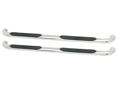 Platinum 4-Inch Oval Side Step Bars; Stainless Steel (14-18 Silverado 1500 Double Cab)