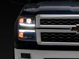 Switchback Sequential LED Bar Projector Headlights; Chrome Housing; Clear Lens (14-15 Silverado 1500)