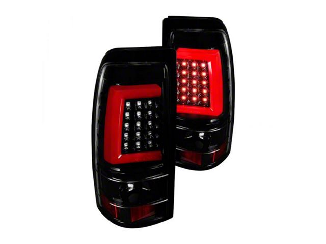 LED Tail Lights; Jet Black Housing; Clear Lens (03-06 Silverado 1500 Fleetside)