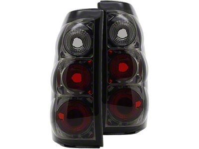 Euro Style Tail Lights; Chrome Housing; Smoked Lens (99-02 Silverado 1500 Fleetside)