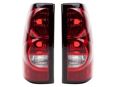 Tail Lights; Chrome Housing; Red/Clear Lens (04-06 Silverado 1500)