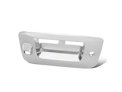 Tailgate Handle Cover with Keyhole and Backup Camera Opening; Chrome (07-13 Silverado 1500)