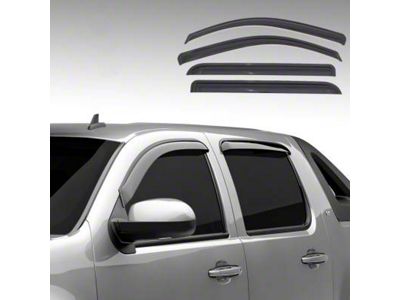 Tape-On Rain Guards; Front and Rear; Smoke (04-06 Silverado 1500 Crew Cab)