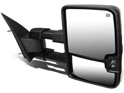 Powered Heated Towing Mirror with LED Turn Signal; Black; Passenger Side (03-06 Silverado 1500)