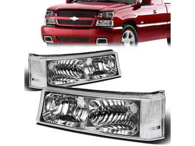 Turn Signal Bumper Lights; Chrome (03-06 Silverado 1500 w/o Factory Cladding)