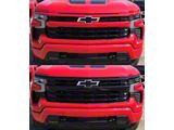 Chrome Delete Upper Grille Overlay; Gloss Black (22-24 Silverado 1500 LT, LTZ, RST, Trail Boss)