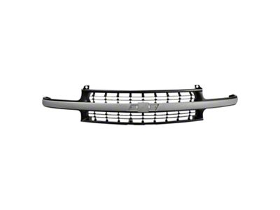 Upper Replacement Grille; Black and Gray (99-02 Silverado 1500)