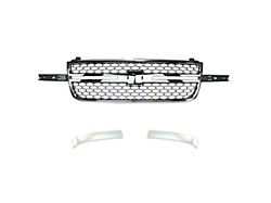 Upper Replacement Grille; Chrome and Gray (2006 Silverado 1500, Excluding SS)