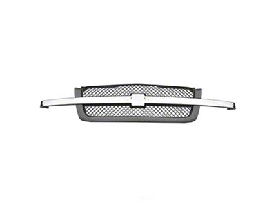 Upper Replacement Grille; Chrome and Gray (03-06 Silverado 1500, Excluding SS)