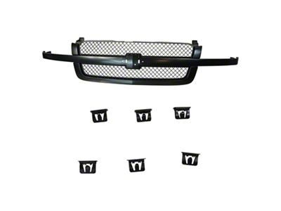 Upper Replacement Grille; Gray and Black (03-06 Silverado 1500)