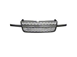 Upper Replacement Grille; Matte Black (05-06 Silverado 1500)